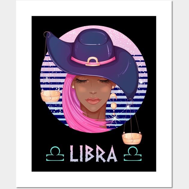 Retro Libra Zodiac Wall Art by NatalitaJK